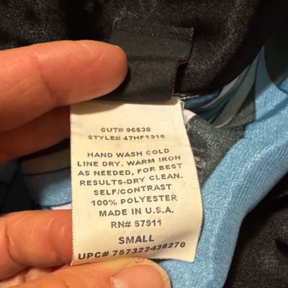 Wrapper Blue and Black Patterned Blouse - Picture 4 of 4